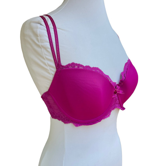 Chantelle Magenta/Pink Underwire Bra - Size 34 DD - Picture 8 of 12